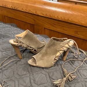 Banana Republic Taupe Lace-Up Heels